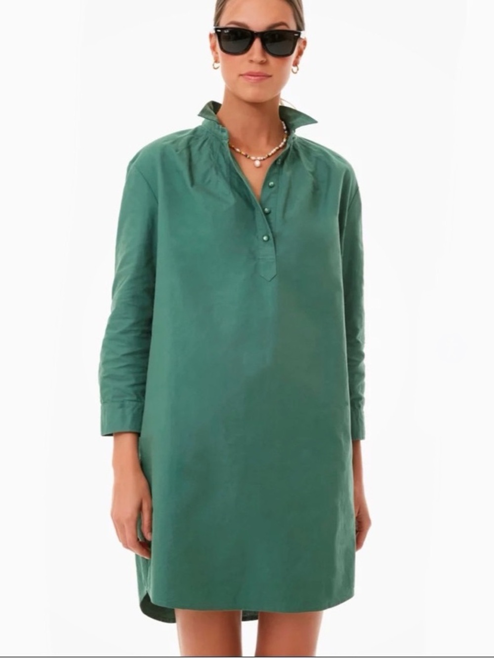 Tuckernuck Pomander Place XS Green Button-Front Shift Dress Mini Cape Cod Casual